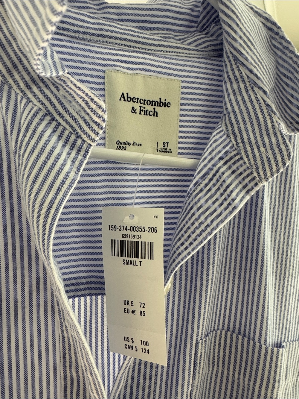 Abercrombie & Fitch Blue and White Striped Midi Dress